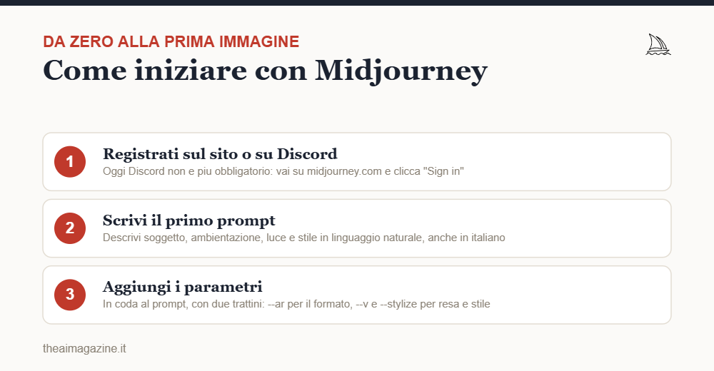 I tre passi per creare la prima immagine con Midjourney