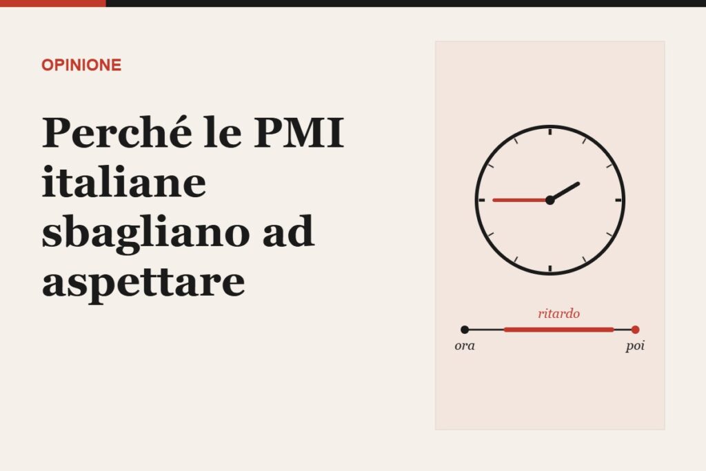 Copertina: titolo dell'opinione con orologio stilizzato e linea del tempo che evidenzia il ritardo